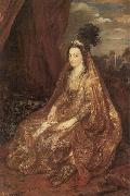 Anthony Van Dyck Portrat der Elisabeth oder Theresia Shirley in orientalischer Kleidung oil